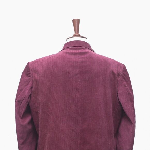 Mens Blazer Burgundy Velvet Dress Formal Party Jacket Wedding Sport Coat 46R - Picture 6 of 7